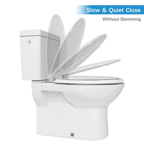 Smooth Closing Elongated Toilet Seat Featuring Built In Toddler Potty Training Insert And Reliable Slow Drop Lid For Hella Comfy Bathroom Routines That Effortlessly Accommodates Growing Families