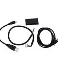 Portable Lidar Sensor for Robotics and Smart Toys, 40m Range, Indoor Outdoor Navigation, Built Tough ABS Shell, High Precision Non Contact Scanner for DIY Projects accessories including USB cables and connectors on a white background.