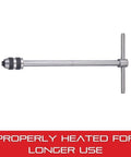 Beefy T Handle Tap Wrench For Holding Taps Drills Reamers And Small Tools Quarter To Half Inch Capacity Thirteen Inch Body Length Square Shank Three Sixteenths To Five Sixteenths Inch Durable Shop Tool side view