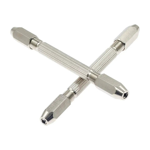 Dual End Hexagonal Pin Vise Wire Tool Boasting A Straight Up Killer Nonslip Grip And Swappable Collets For Tweaking Jewelry Watch Parts And Tiny Hardware Fixes This Badass Two Pack Runs Smooth, showing two stainless steel pin vises.