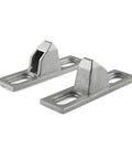 Sliding Glass Door Keeper Set, 2 Pieces With 4 Screws, Die Cast Zinc Chrome Plated, Corrosion Resistant And Durable, Friction Base Bumps