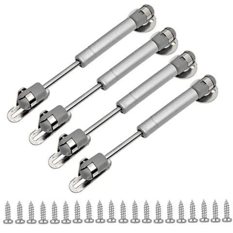 30N 6 Inch Gas Struts Lift Supports for Cabinets Toy Boxes Chests and Tool Boxes Soft Open Lid Hinges Gas Springs Silver 4 Pack