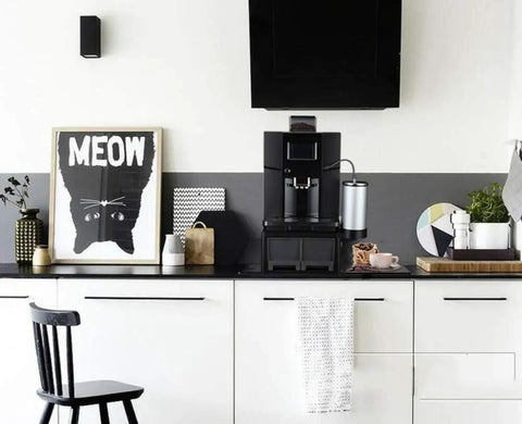 Smooth Operator Automatic Bean To Cup Coffee Maker Featuring A Slick Color Touch Display And Hassle Free Self Cleaning Cycle For Pro Level Continuous Brewing At Office Or Home on a modern kitchen counter.