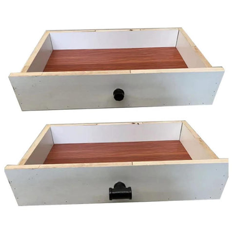 Two drawers with Industrial Water Pipe Cabinet Knobs Pulls Set 4 Pieces Iron Retro Industrial Style for wardrobe dresser installation.