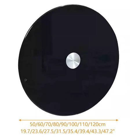 Heavy Duty 360 Degree Swivel Lazy Susan Serving Tray For Dining Tables Large Round Tempered Glass Turntable Black Design