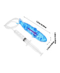 Submarine RC Drone Buoyancy Demo Toy with syringe, blue plastic, size 18x4.8x4.5 cm, for kids educational water lab kit.