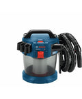 Go-To 18V Cordless Wet Dry Vacuum 2.6-Gallon Portable Shop Vac with HEPA Filter, rugged handle, hose storage, side view