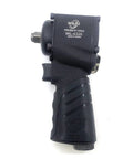 Workhorse Grade Pneumatic Air Impact Wrench Half Inch Drive Twin Hammer Design Delivers Knockout 1300Nm Torque For Real Garage Daily Grind And Pro Auto Fixes side view showing black grip and trigger.