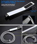 Adjustable handheld sprayer with high-temperature resistant silicon nozzles for 23 Inch Led Rainfall Shower Combo.