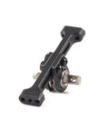 Adjustable Aluminum Carrier Bearing Cross Member For SCX24 One Twenty Fourth Scale Micro Crawler Build Upgrade 35mm Wide With 3mm D Shaped Shaft CNC Machined Lightweight Durable Performance, front view showing single bearing and mounting holes.