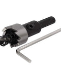 HSS Hole Saw Kit With Spring Loaded Twist Drill Bit, 17.5mm Cut Diameter, 65mm Length, 5mm Pilot, hex wrench, high speed steel