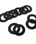 Top Shelf 40mm Bucket Pin Shim Kit For Mini Excavator Tightening Loose Joints Polymer Bushings Fits Kubota KH14 KH15 Compact Units Heavy Duty Wear Parts To Fix Worn Hardware With Durable Friction Material Ensuring Smooth Performance On Rig, black polymer shims