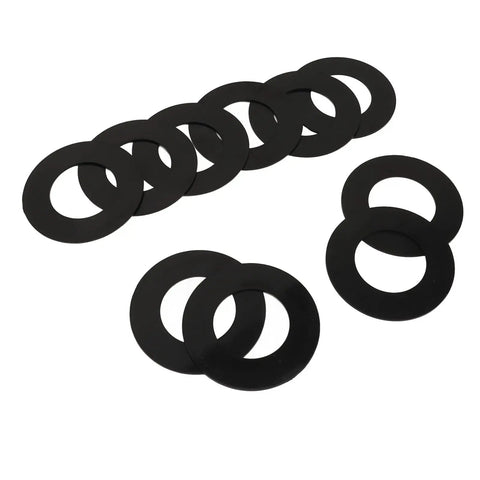 Top Shelf 40mm Bucket Pin Shim Kit For Mini Excavator Tightening Loose Joints Polymer Bushings Fits Kubota KH14 KH15 Compact Units Heavy Duty Wear Parts To Fix Worn Hardware With Durable Friction Material Ensuring Smooth Performance On Rig, black polymer shims