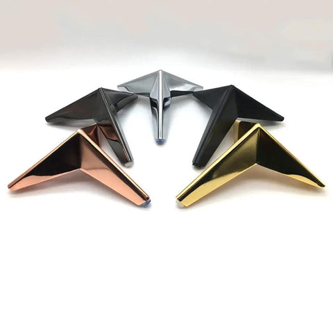 Heavy Iron Sofa Legs Set Of 4 For Couch Bed Ottoman Coffee Table And Cupboard Diamond Triangle Design Rubber Pad Non Slip