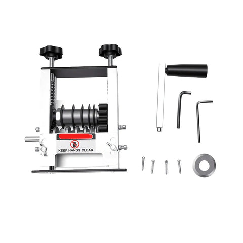 Adjustable Manual Wire Stripper Drill Attachment Tool For Electric Wires And Cables with six guide rollers and handle.
