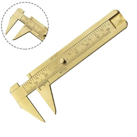 Pro Grade Brass Vernier Caliper 0-80mm Non Magnetic Precision Measuring Tool with dual scale for jewelry and small parts
