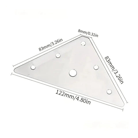 Heavy Duty Stainless Steel Angle Brackets 3 Sets Easy Install Corner Mounts For Shelving And Furniture DIY Projects Durable Corrosion Resistant Steel 90 Degree Brackets For Strong Reliable Support diagram showing dimensions