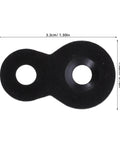 Heavy Duty Iron Table Top Fasteners With Screws, Dual Hole Design, Black Finish, Dimensions Shown