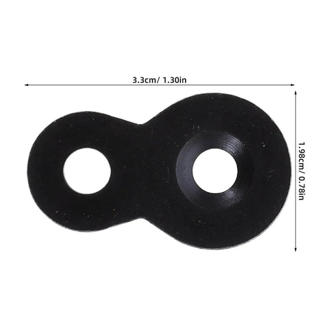 Heavy Duty Iron Table Top Fasteners With Screws, Dual Hole Design, Black Finish, Dimensions Shown