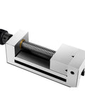 Top Shelf Precision Vise With Flat Nose Clamping Tongs Made For Grinding Machines, featuring steel threaded drive and compact design.
