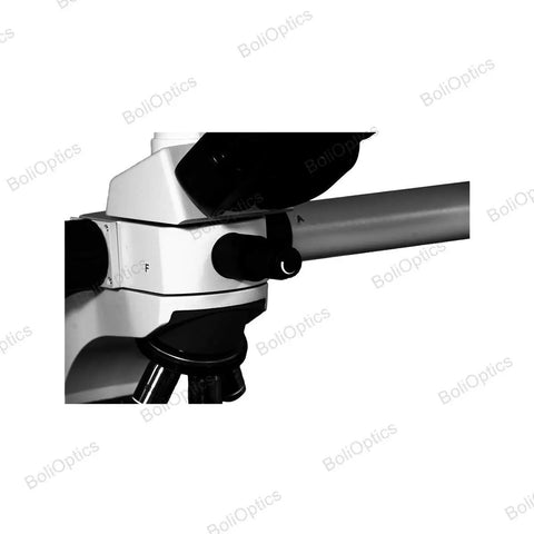 Five Head Multiview Teaching Microscope With Trinocular Eyepieces 40X To 1000X Magnification Led Illumination Infinity Plan Achromatic Objectives Abbe Condenser Colored Filters For Biology Lab, side view