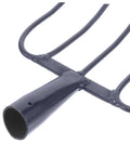 Heavy Duty Manure Fork And Garden Pitch Fork For Farm Use A Rugged Workhorse, iron tines and handle socket, dark blue
