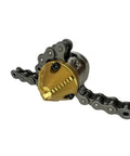 Industrial Grade High Pressure Rotating Chain Nozzle For Sewage Sludge Cleaning Fits Three Eighths And One Half Inch Lines 40L 70L Capacity Multi Directional Water Outlets Cleans Entire Pipe Length Dredging Pipeline Tool Yellow, metal chain