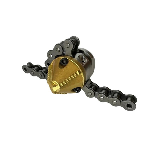 Industrial Grade High Pressure Rotating Chain Nozzle For Sewage Sludge Cleaning Fits Three Eighths And One Half Inch Lines 40L 70L Capacity Multi Directional Water Outlets Cleans Entire Pipe Length Dredging Pipeline Tool Yellow, metal chain