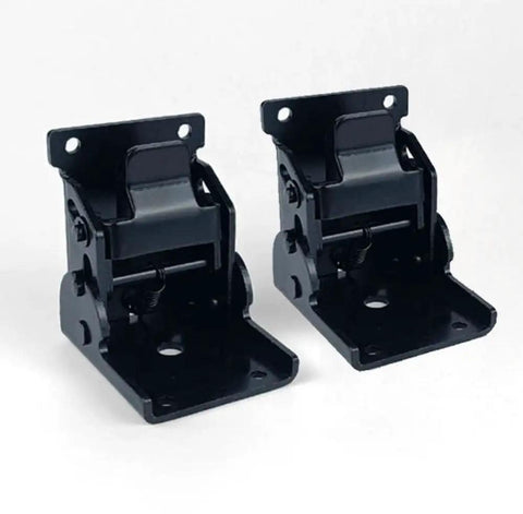 Two Pack 90 Degree Self-Locking Folding Hinge Lock Steel Foldable Bracket Hidden Hinge For Extension Brackets On Table Legs Bed Legs And Workbenches Black