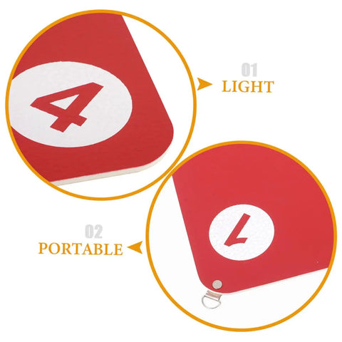 Close-up of red rubber targets from Double-Sided Fencing Target Pro-Grade For Home Practice, showing lightweight and portable design.