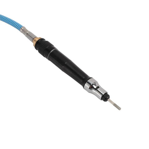 Pro Level Pneumatic Pencil Die Grinder With 3mm Collet And 10 Tungsten Carbide Burrs For Metal Glass Stone Finishing air rotary tool close-up view.