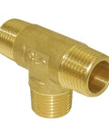 Brass Pipe Fitting Barstock Tee 3 Way NPT Half Inch Tee Pack Of Two For DIY Home Plumbing Projects, corrosion-resistant