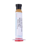 Pro Grade Solder Paste Flux Grease RMA223 10cc syringe for electronic repair, labeled with volume and origin details