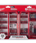 Milwaukee Shockwave impact-duty driver bit set, 80-piece in red plastic case