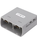 Back view of Two Way Battery Charging Hub For Drones Portable PD Fast Charging Station Delivers Sequenced Battery Charging For Mini 4K Mini SE Mini 2 Drone Accessories Grab And Go with dual slots for Mini 2.