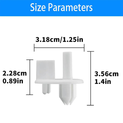 Four Pack 241993101 Refrigerator Shelf Support Clips Heavy Duty Plastic Crisper Bin Holder Pins Universal Fit For Frigidaire Kitchen Appliances size dimensions 3.18cm x 2.28cm x 3.56cm