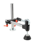 Dead Legit Sliding Table Saw Clamp And Presser Featuring Rugged Cast Iron Build With Comfy Anti Slip Grip For Precision Woodworking Shop Ready Workhorse. Close-up view showing sturdy clamp mechanism and ergonomic grips.