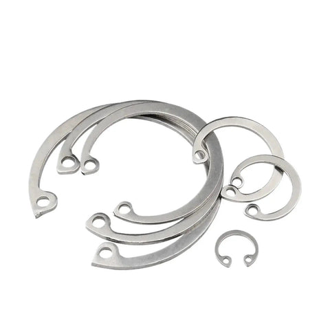 Heavy Duty Snap Retaining Ring M8 To M120 In 316 Stainless Steel C Type Internal Circlip For Holes shown in various sizes
