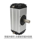 Heavy Duty Rotary Actuator Pneumatic Cylinder With Rack And Pinion Gear For Spot On Angle Control Solid Build Air Actuator side view image.