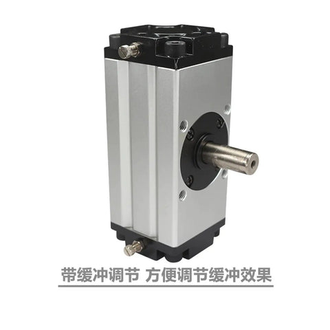 Heavy Duty Rotary Actuator Pneumatic Cylinder With Rack And Pinion Gear For Spot On Angle Control Solid Build Air Actuator side view image.