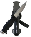 Sharp Tip Stainless Steel Scuba Dive Knife With 5 Inch Blade And 10.5 Inch Overall, Quick Release System, Adjustable Straps And Sheath