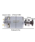 Heavy Duty 550 Watt DC Electric Motor For Universal Angle Grinders, showing dimensions for quick mounting and installation.