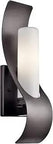 Zolder Outdoor Wall Sconce, One Light Incandescent 60W, Krypton Bulb Included, Architectural Bronze Finish With Satin Etched Cased Opal Glass