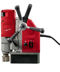 Milwaukee Style 1-5/8 Inch Auto Stop Electromagnetic Drill Kit with 13 Amp motor showing control panel and cutter.