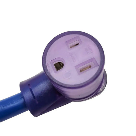Heavy Duty Welder Extension Cord 6-50P To 6-50R NEMA 6-50 40 Amp 250 Volt 15 Ft STW 8 AWG right angle plug detail