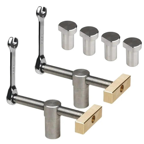 Bench Dog Clamp 3/4 Inch Dog Hole Clamp With Stainless Steel Bench Dogs For Woodworking On MFT Tables And Workbenches 2 Pack