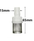 Top Shelf Heavy Duty Sediment Filter And Water Pump Protector For Drip Irrigation Rigs, 15mm barb, 65mm stainless steel housing.