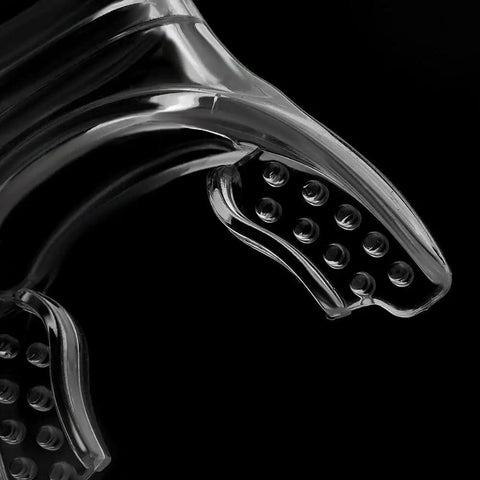 Transparent Silicone Regulator Mouthpiece Set Of 6 For Scuba Diving, close-up of non toxic bite plate detail