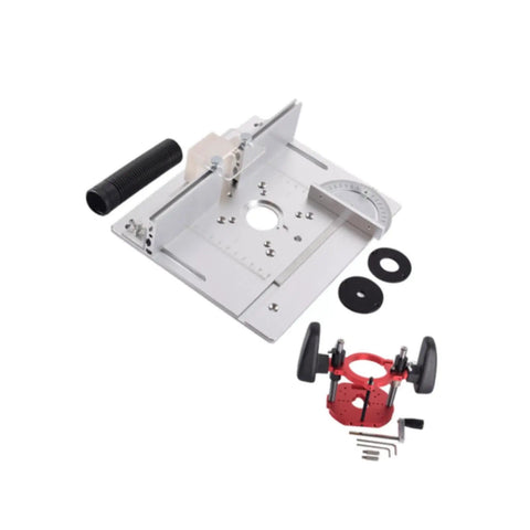 Built To Last Heavy Duty Aluminum Router Lift Kit With Smooth Manual Precision Dial Control, 6.3x8.66 inch base and parts.