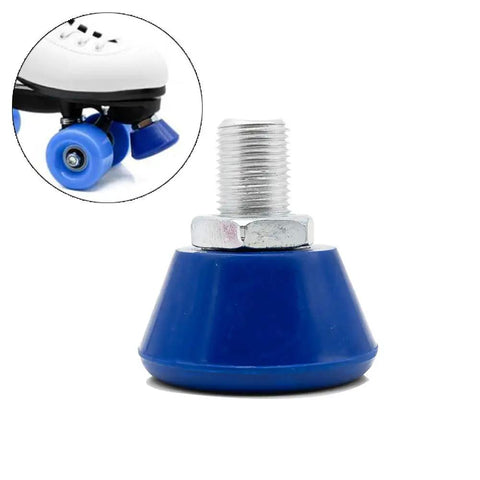 2 Pack Roller Skate Toe Stops With 82A PU Rubber Plugs And Brake Blocks For All Surfaces, Wear-Resistant, blue, close-up view